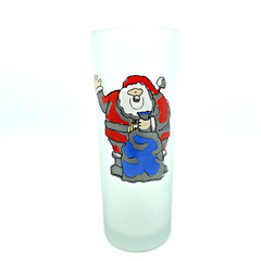 Drinking Glasses Frosted Straight Side Tom Collins Christmas Holidays Set of 4