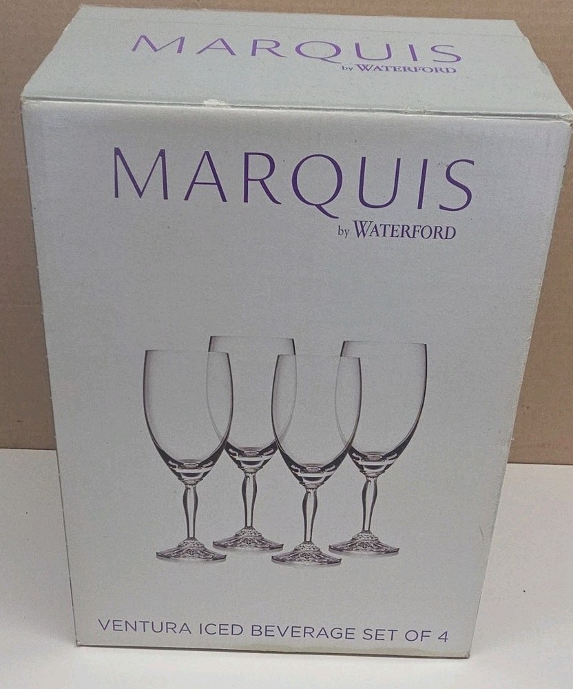 Waterford Marquis Iced Beverage Glasses Sparkle Set Of 4