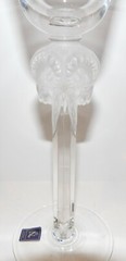 EXQUISITE RARE NACHTMANN LICHTCRYSTAL CRYSTAL FROSTED RAM HEAD 10″ WINE GLASS
