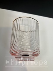Art Deco-Style Florence Opulent Pink Gradient Gold Rim Lowball Drinking Glass