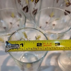11-Vintage Clear Glasses/Barware Golden Wheat Design Country farmhouse Falldeco