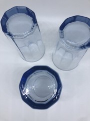 3 Anchor Hocking Essex light Blue Glass Tumbler 12oz Iced Tea Drinking Glasses