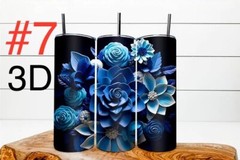 3d floral tumbler, multi color, 20 oz, stainless steel, new, small business.