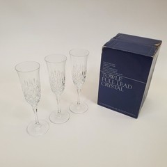 Lot of 3 Towle King Richard Fluted Champagne Glasses 8 3/4in Discontinued