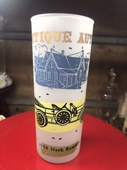 1950’s Anchor Hocking Frosted Glass Tumbler 1909 Nash Rambler Bar ware