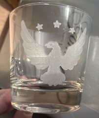 Etched Eagle And Stars Whiskey Tumbler Old Fashion Glass Must Have Americana