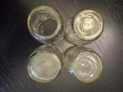 Cambridge Apple Blossom Gold Krystol- 2½ oz. Tumbler Set Of 4. Manganese Glow