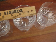 Set of 3 High Quality Cut Crystal Wine Glasses 5 3/4″H