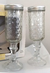 REDNEK Champagne Flutes! Fun Party Novelty Gag Gift Vintage Jelly Jar Barware 9″