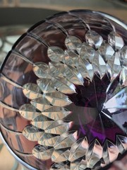 AJKA Castille Alberga Balloon Wine Glass Water Goblet 8-3/8″ Cut-To-Clear Purple