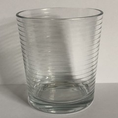 Vintage Pasabahce Doro Double Old Fashioned 4″ Clear Glass Ribbed Lines 12 Oz