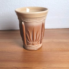National Glass No. 375 Cactus Paneled Agave Chocolate Slag Glass Tumbler 1901