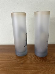 Vintage Tom Art Glass Tumblers Hand Painted Hand Made 6-3/4″