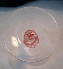Martini Glass spiral twisted orange hand blown barware
