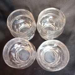 Set Of 4 Anchor Hocking Georgian Clear Glasses Honeycomb 4″ Whiskey Juice Glass