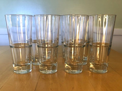 Libbey Endeavor 2 -16 oz Pub/ 6 -10 oz High Ball Stacking Clear Glasses USA