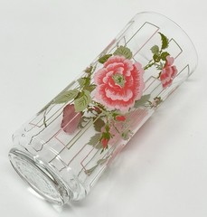 Libbey Pink Flower Blossom Bud Floral Set of 4 NIB Glasses Tumblers 5.25″