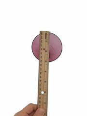 Vintage Pink Amethyst Glass Goblet Flared Martini Cocktail Glass Clear Stem