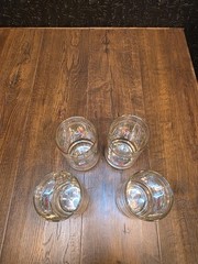 Vintage Indiana Glass Wreath Christmas Tumblers Holiday 16 oz Set of 4