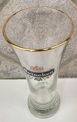 Heineken Beer Pilsner Glass with Gold Trim 12 fl oz