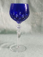 Cristallerie Lorraine France Colored Crystal Wine Glasses Goblets Set of 7