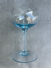 Set of 6 NEW Champagne Glasses in LIGHT BLUE by Royal Benton Fine Crystal
