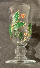 Pair 2 Lenox Holiday Holly Berry Gold Wine Iced Tea Glass Water Goblet Christmas