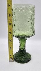 MCM Lenox Impromptu Hand Blown Glass Green Crinkle Goblet 1 Pc, 12oz