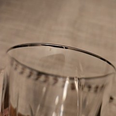 Set Of 2 Cristal D’Arques Cassandra Platinum Water/Wine Glasses, 8 1/4″ Tall