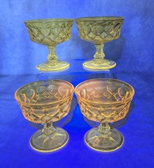 Vintage Four Noritake PERSPECTIVE Yellow Champagne Tall Sherbet 4 1/8″ tall GLOW