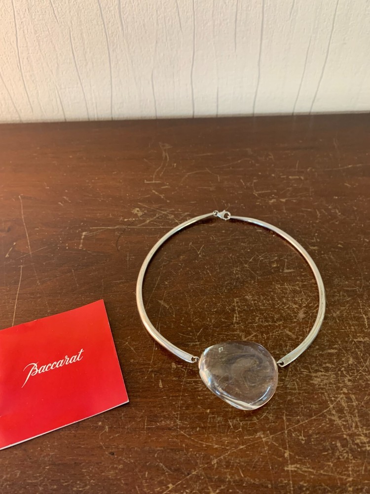 Baccarat Crystal Pebble Necklace
