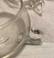 Vintage 4 PC Hand Blown Glass Moderno Riekes Crisa Crystal Punch Cups