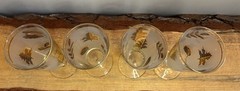 VTG,MCM,Libbey Golden Leaf,Footed, Pilsner Glasses. Set of 4. Very Regal!