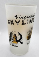 Vintage Virginia Skyline Souvenir State Glass Hazel-Atlas Frosted Mid Century