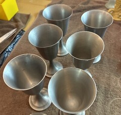 6 VINTAGE INTERNATIONAL PEWTER WINE GOBLETS CUP GLASSES 7.5 INCH with 5 Others