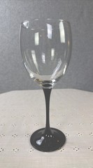 Vtg Luminarc France Domino Black Stem Wine Port Glass Replacement 8”