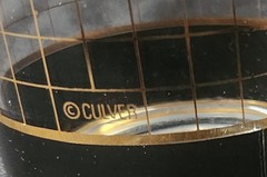 Vintage MCM Culver Double Old Fashion Glasses «Devon Blac» Set of TWO