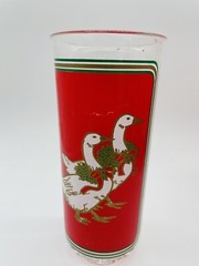 Vintage Culver Plastic Highball Glasses Goose Red Christmas Holiday Ducks Set 6