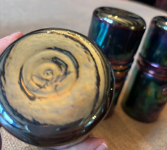 Vintage Esteban Prieto Iridescent Studio Art Glass 6″ Tumbler Vase Twist Snake