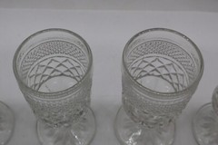 Vintage Set of 4 Anchor Hocking Wexford Goblet Small Drinking Glasses 5.5” Tall