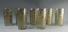 Set of 7 Vintage 1960s Libbey Highball Tumblers «Four Seasons» Pattern.