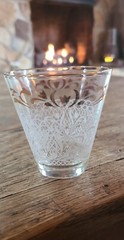 Vintage Mid Century Double Shot Liqueur Glass Gold Rim Cocktail Glass