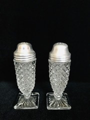 Anchor Hocking Clear Miss America Depression Glass Salt & Pepper Shakers
