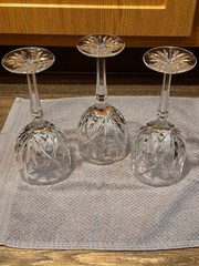 3 Marquis by Waterford BROOKSIDE Crystal Goblets Wine Glasses Set of 3