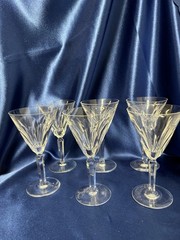 Waterford Crystal Shelia Pattern Red Wine Glass 6.5 Inches Tall Set Of Five +1