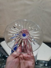 Wine Hock glass Cobalt Blue Cut clear Crystal Val Saint Lambert Berncastel