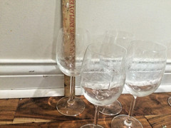 4 Vtg Lacy Needle Etched Wine Goblets Glasses LEAVES American Cut ? HTF 7.25»