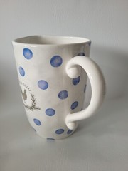 Susan WInget Feed & Seed Polka Dot Water Pitcher Urban Farmhouse Blue 8.5″x6″