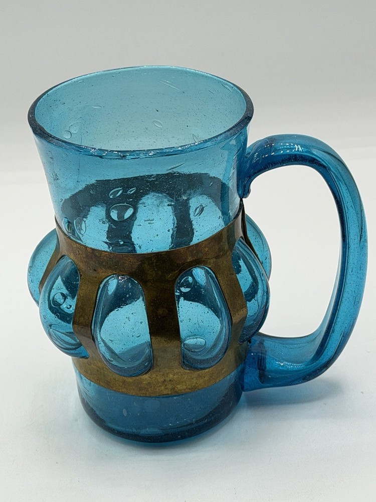 Vintage 1960’s Felipe Derflingher Caged Glass Brutalist Tankard Mug