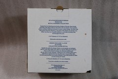 4 AVON Royal Sapphire 6.25″ Cereal Bowls France Glass Cobalt Blue Cut Fan MIB AD